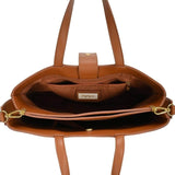 Leonetta Three Compartment Women's Satchel Tote Bag: Taupe - Pages & Parcels