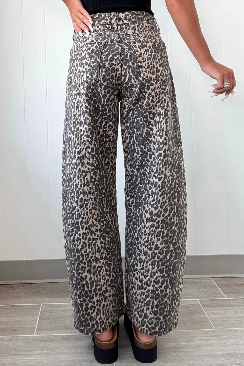 Leopard Print High Waist Jeans - Pages & Parcels