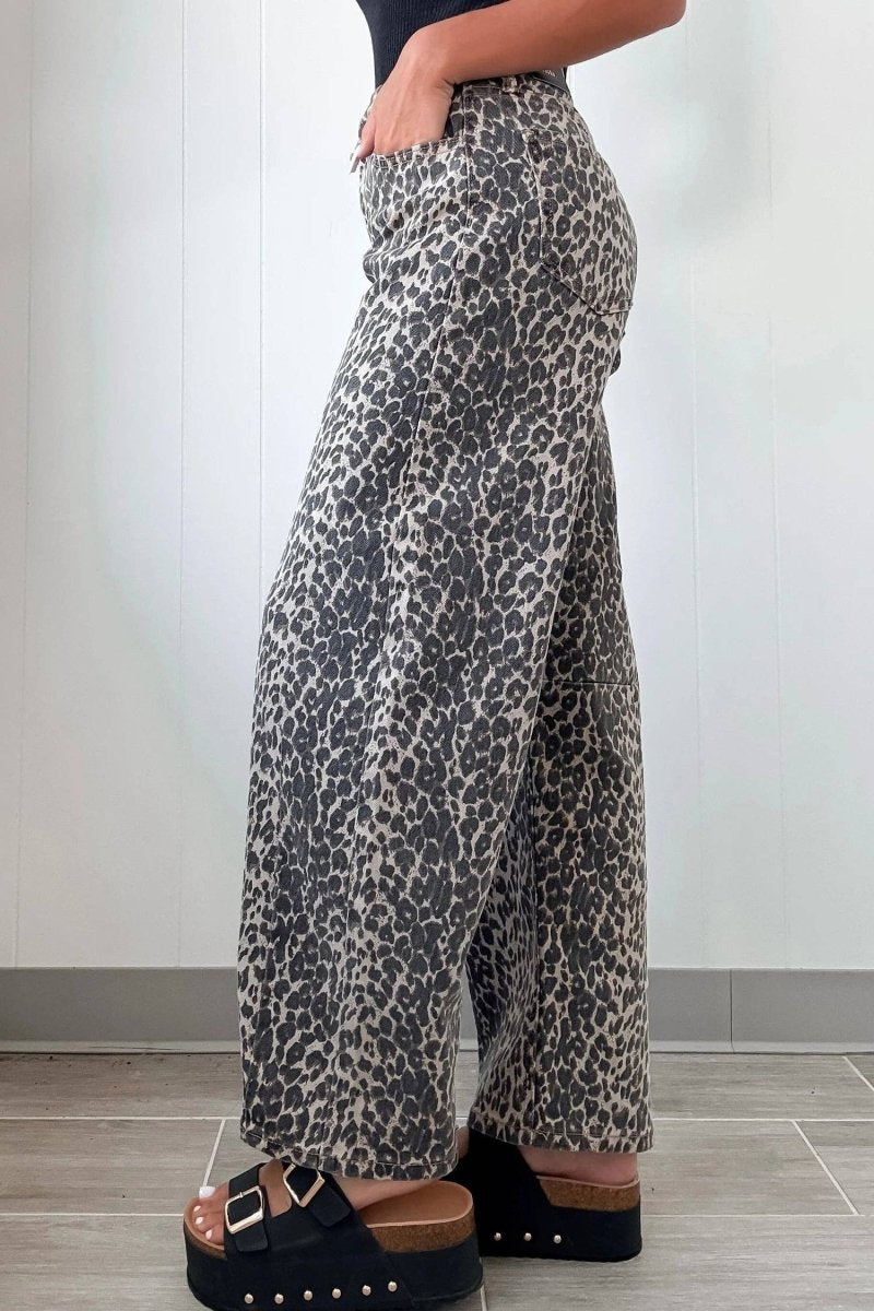Leopard Print High Waist Jeans - Pages & Parcels
