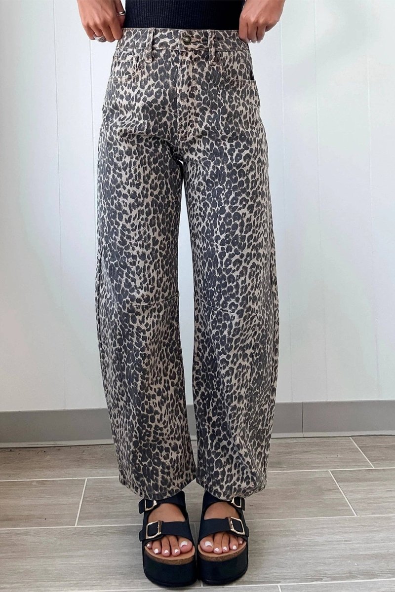 Leopard Print High Waist Jeans - Pages & Parcels