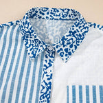 Leopard Striped Western Patchwork Button - up Shirt - Pages & Parcels