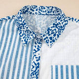 Leopard Striped Western Patchwork Button - up Shirt - Pages & Parcels