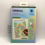 Packaging of Lifelines FlowArt Dot & Stamp product with a garden scene illustration.