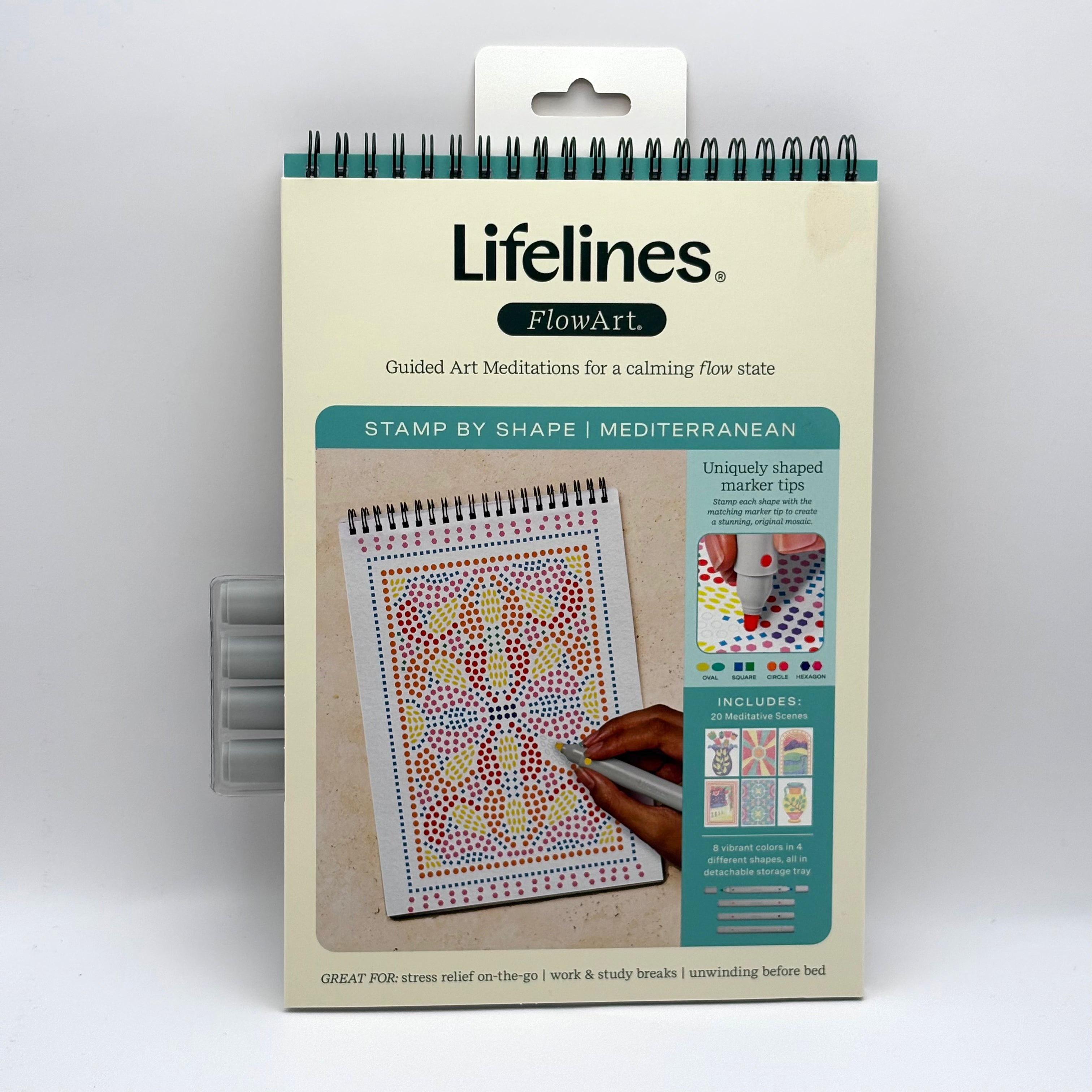 Lifelines flowart stamp by shape