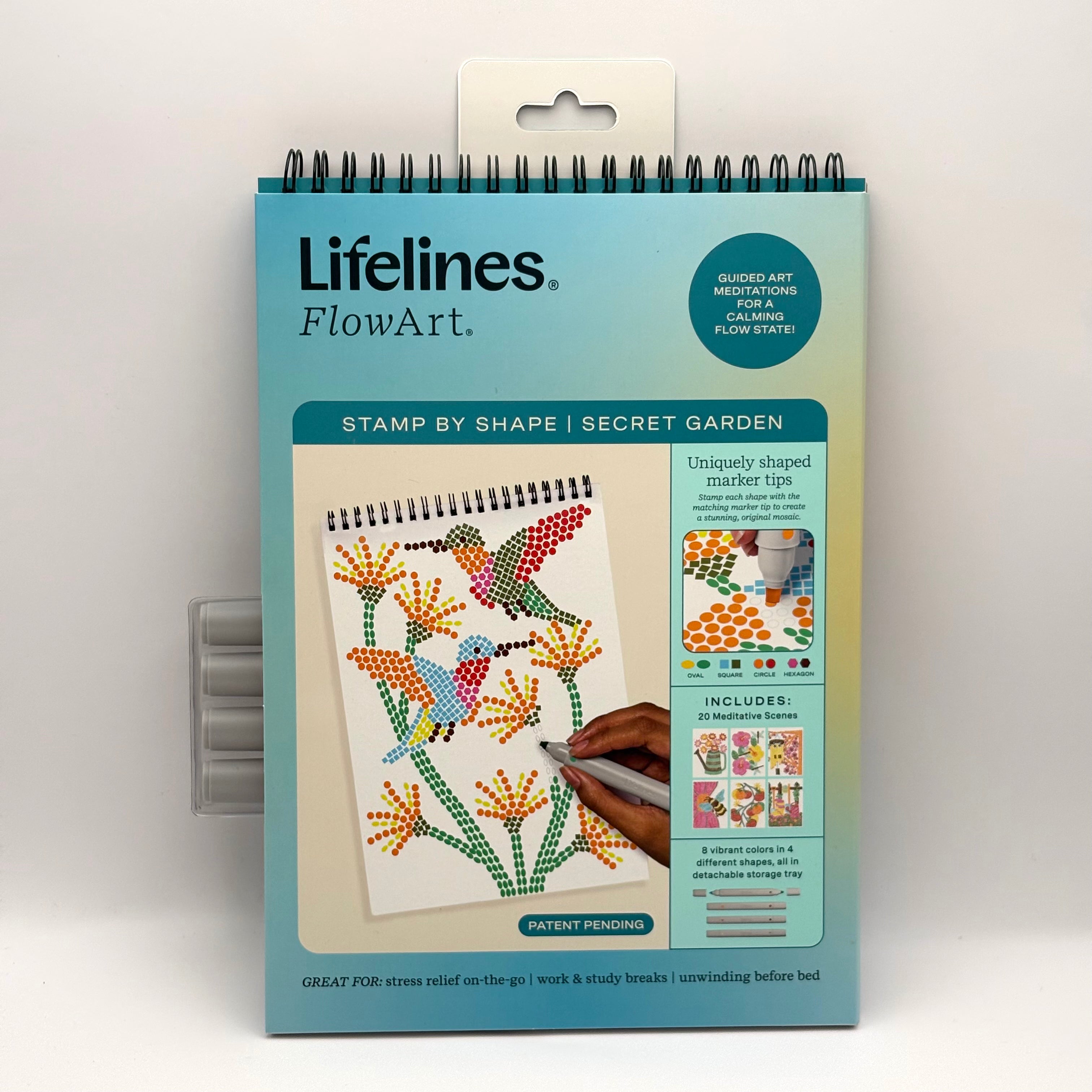 Lifelines flowart stamp by shape