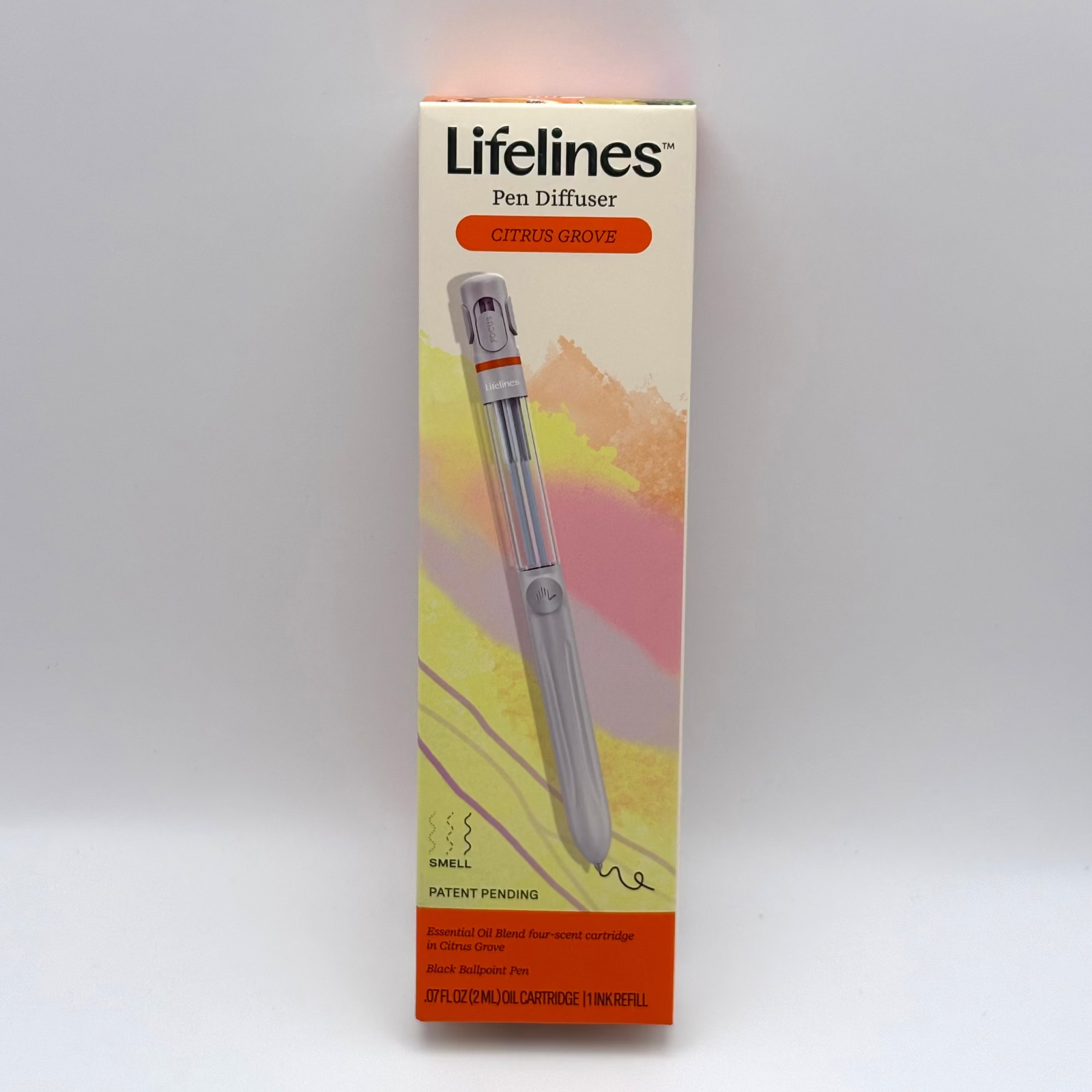 Lifelines pen diffuser packaging on a white background