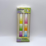 Packaged set of Lifelines scented stacking highlighters on a gray background