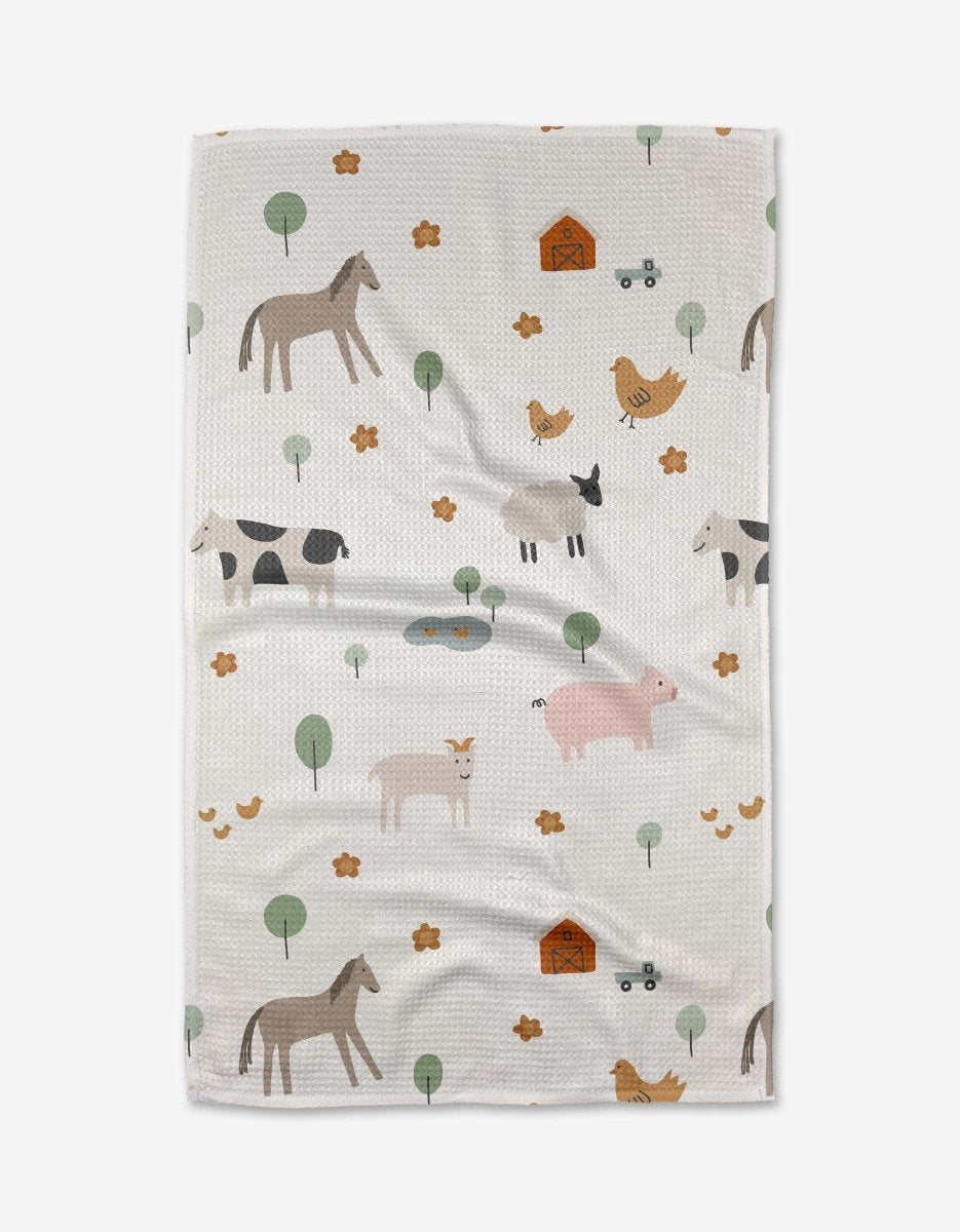 Light Farm Animals Tea Towel - Pages & Parcels