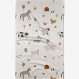 Light Farm Animals Tea Towel - Pages & Parcels