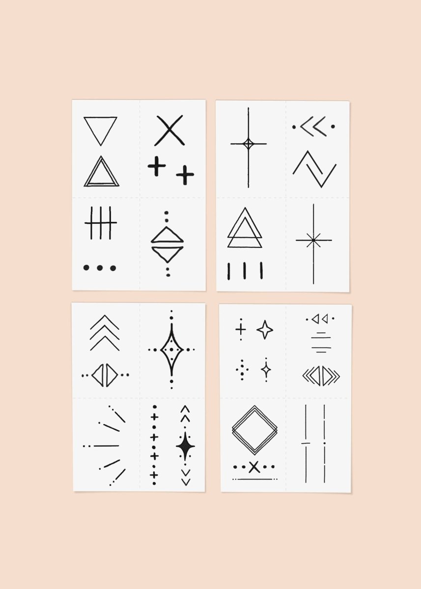 Linear Temporary Tattoo Pack - Pages & Parcels