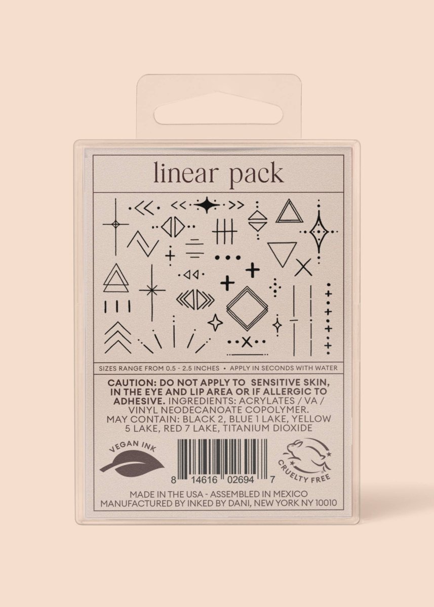 Linear Temporary Tattoo Pack - Pages & Parcels