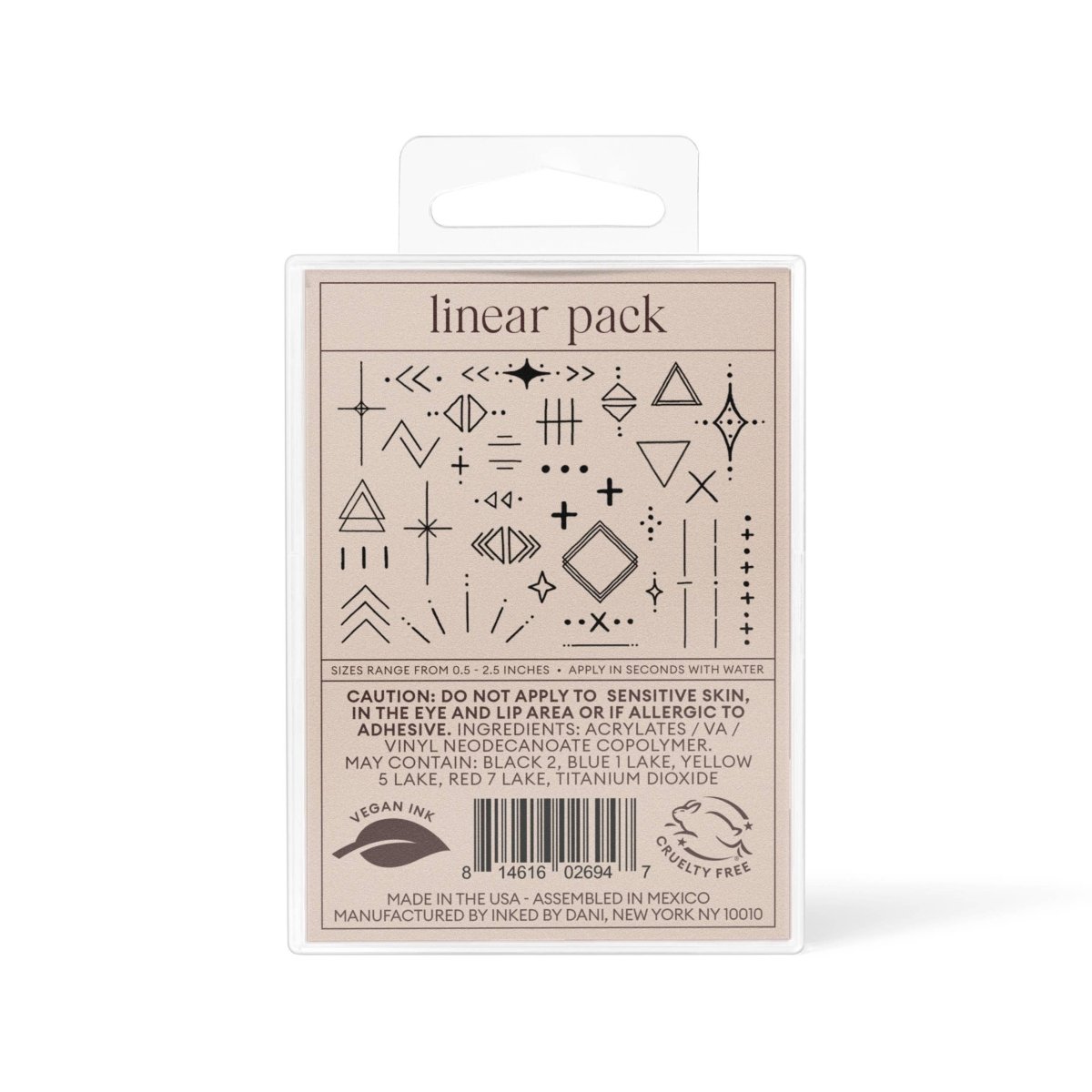Linear Temporary Tattoo Pack - Pages & Parcels