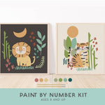 Lion + Tiger Paint by Number Kit + Easel for Kids | Breathe People - Pages & Parcels