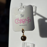 Gold basketball charm on a 'Little Words Project' card with 'CHARMS' text.