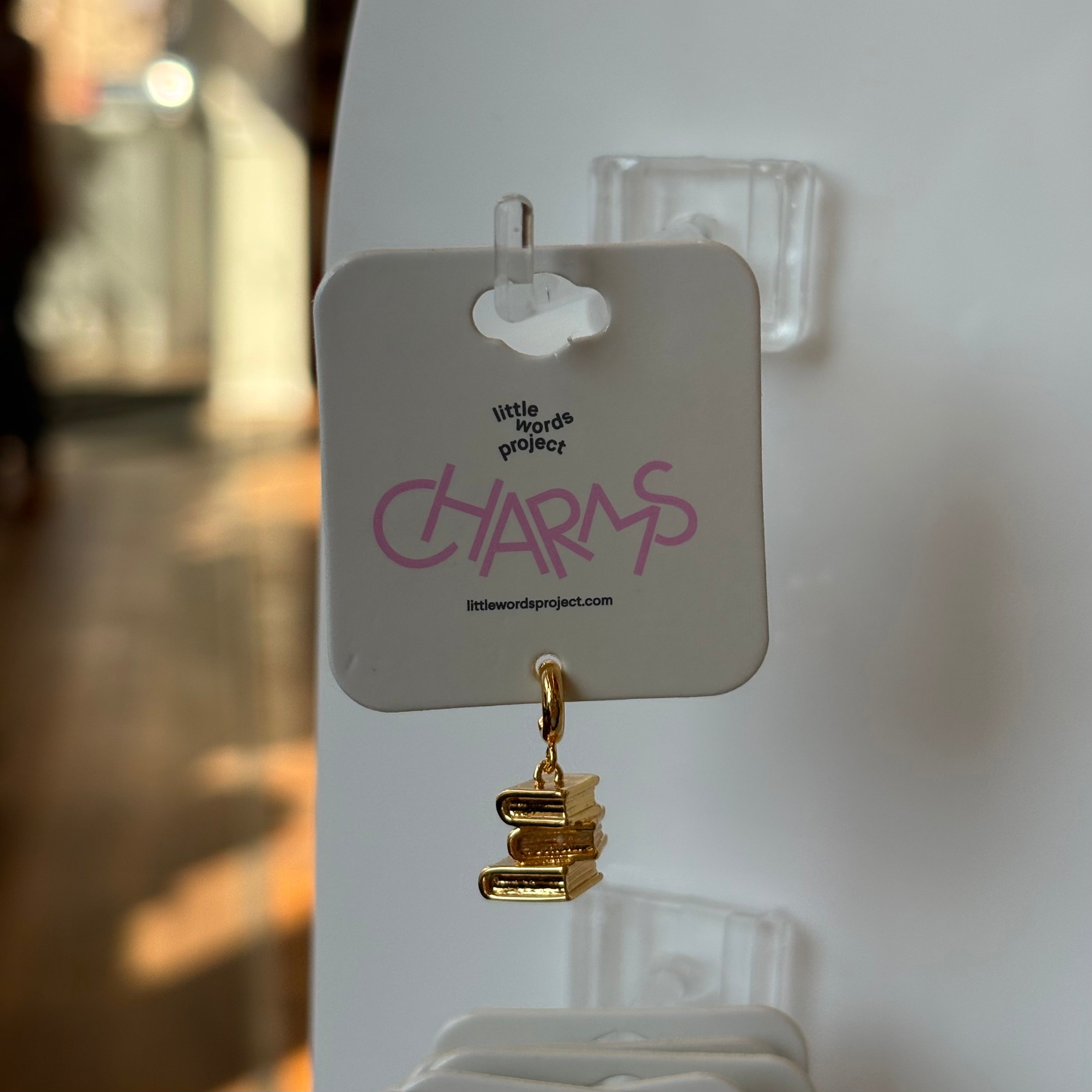 Little words project book stack charm
