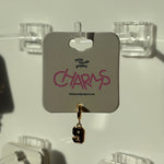 Gold 9 number charm on a display card with 'little words project' branding.
