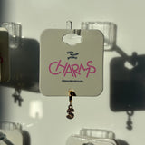 S charm 'little words project' branding on a display card.