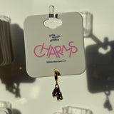Gold number 4 charm with number '4' on a 'little words project' card.