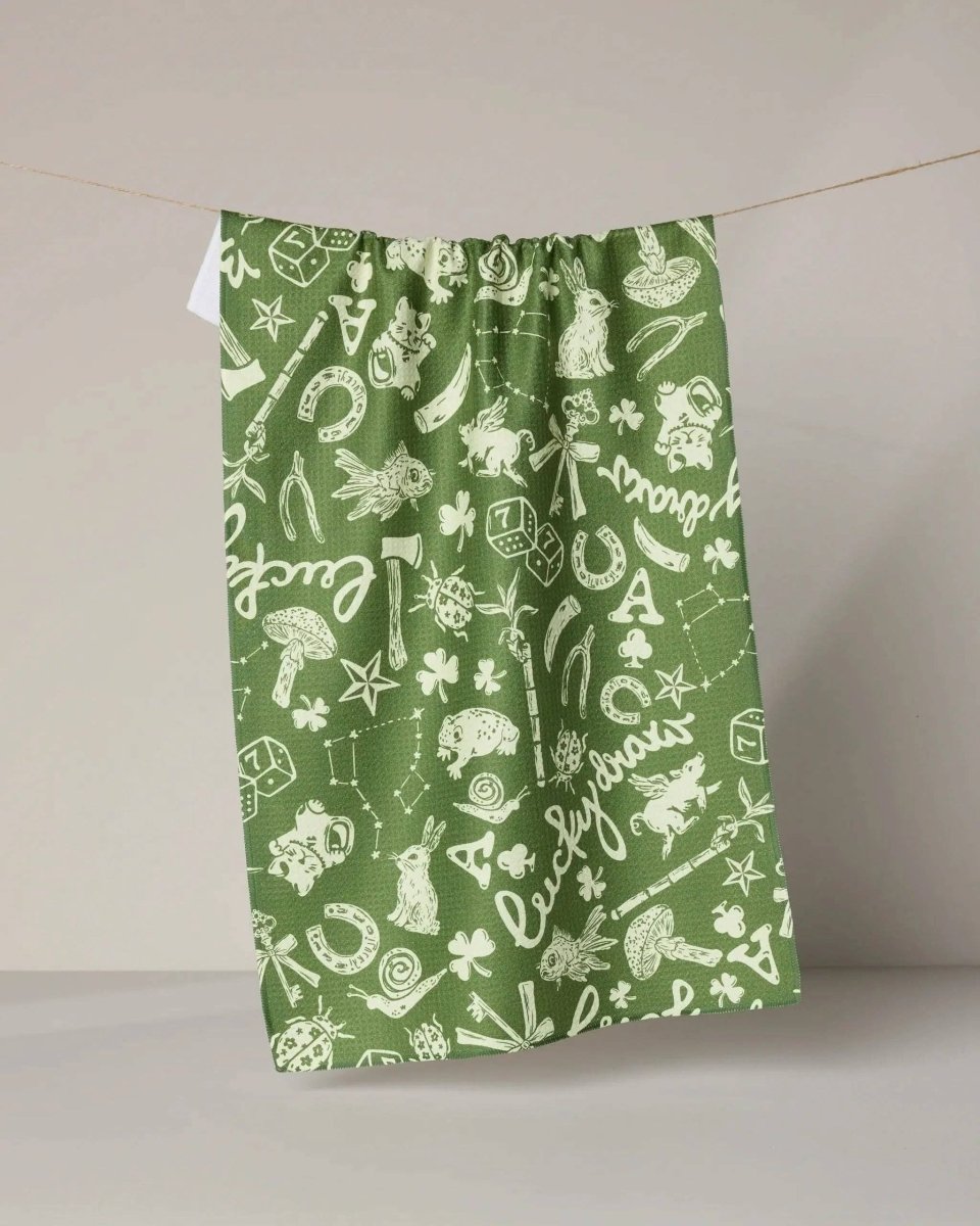 Lucky Draw Symbols Tea Towel - Pages & Parcels