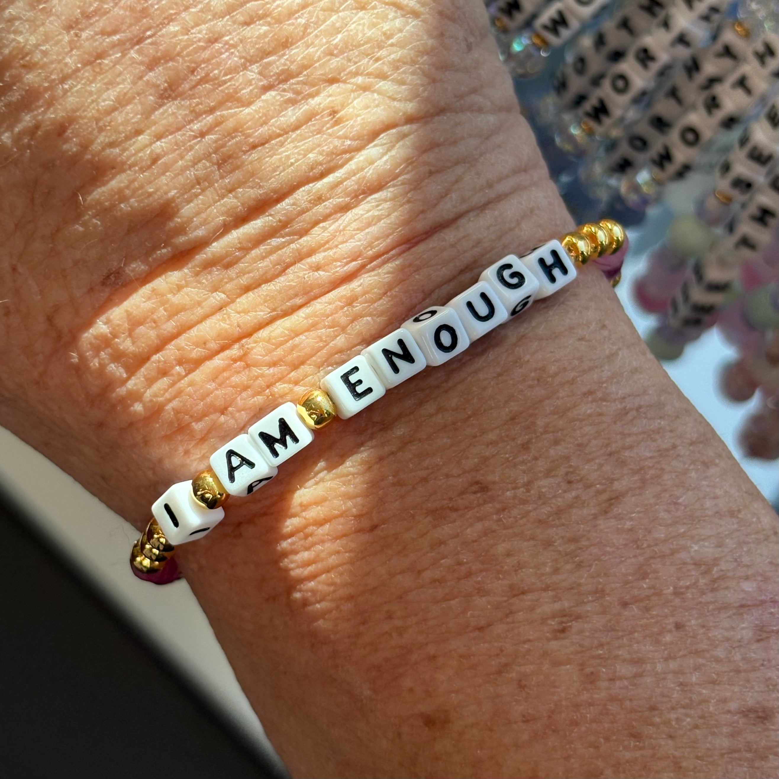 Little words project I am enough bracelet