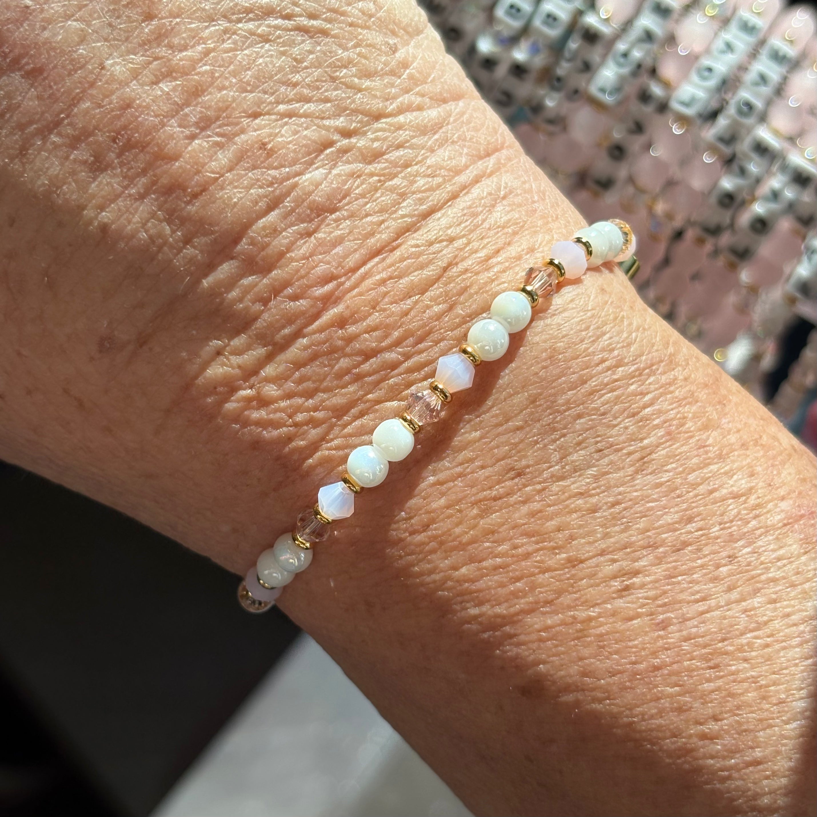 Little words project pink chalk base bracelet