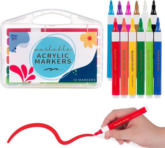 Magic Stix Washable Acrylic Markers 12 pk. | TPG Creations - Pages & Parcels