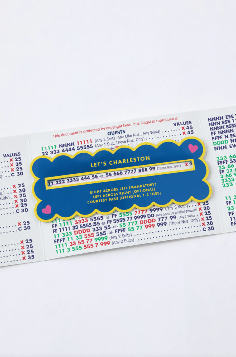 Mahjong Line Finder Tool for Standard and Large Size NMJL Cards - Blue - Pages & Parcels