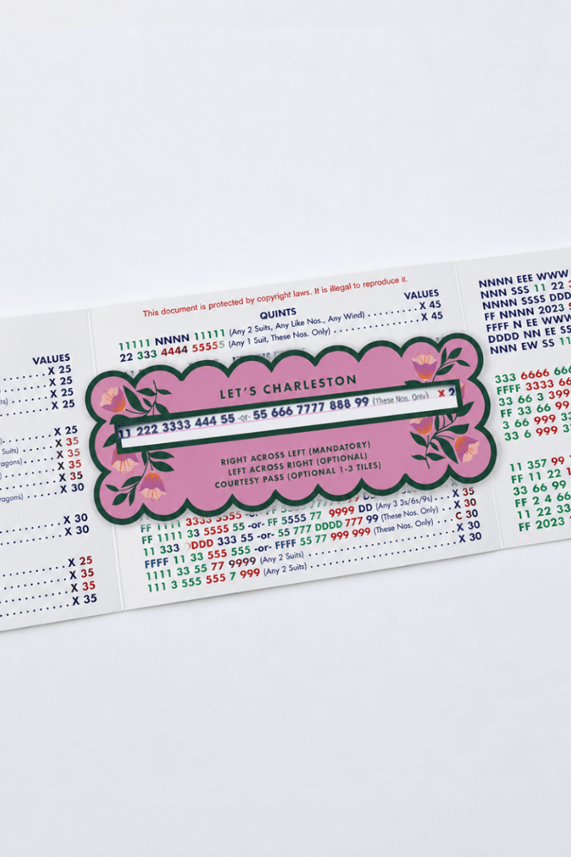 Mahjong Line Finder Tool for Standard and Large Size NMJL Cards - Pink - Pages & Parcels