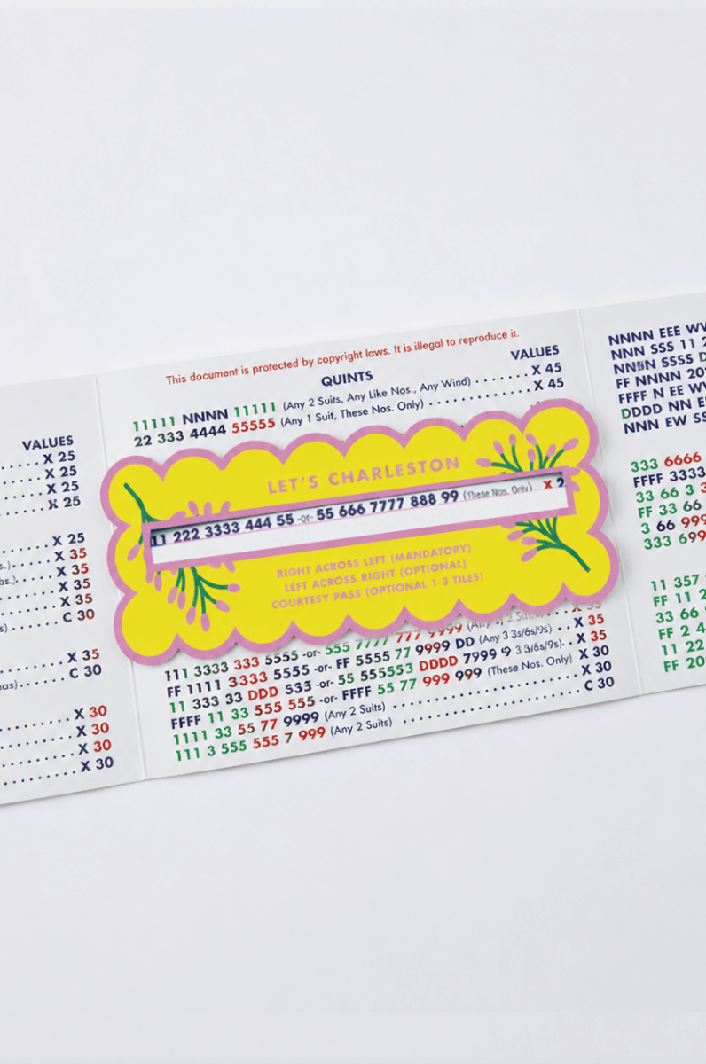 Mahjong Line Finder Tool for Standard and Large Size NMJL Cards - Yellow - Pages & Parcels