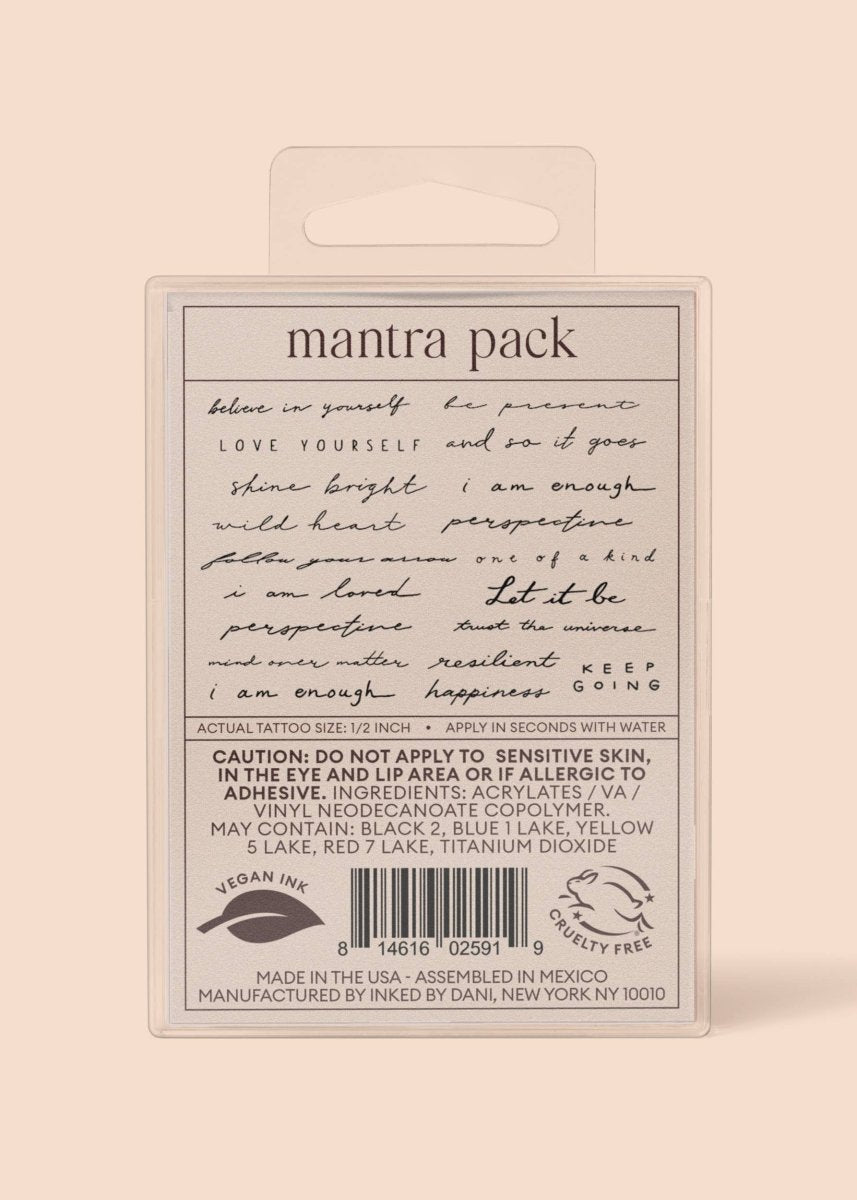 Mantra Temporary Tattoo Pack - Pages & Parcels