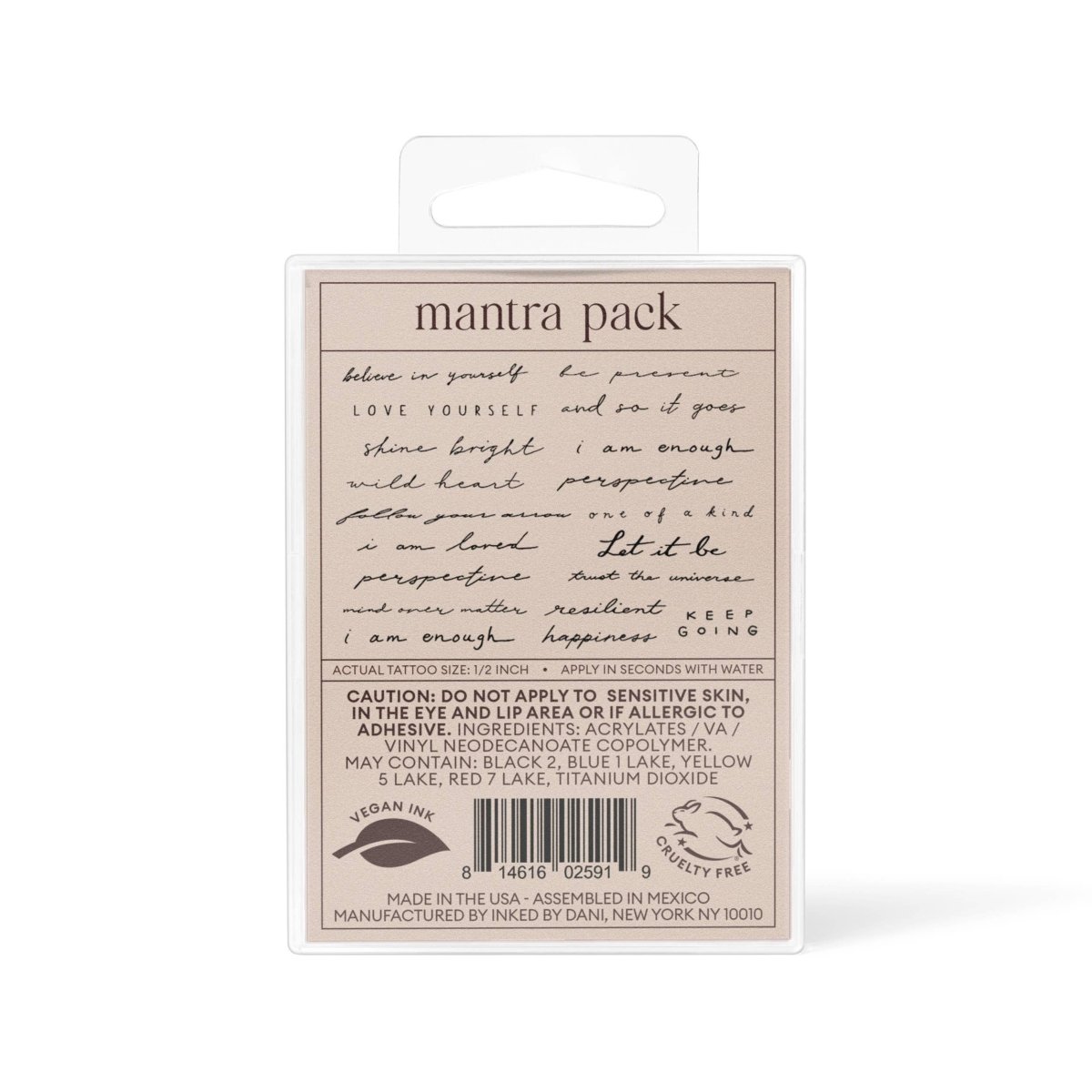 Mantra Temporary Tattoo Pack - Pages & Parcels