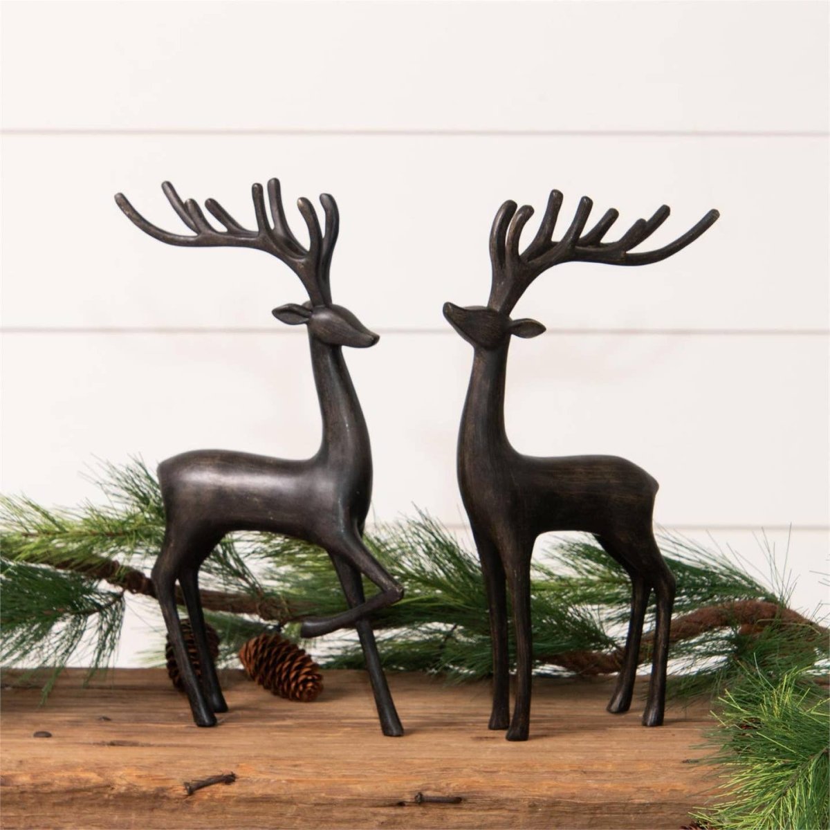 Matte Black Reindeer Figurines - Pages & Parcels