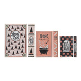 A set of three MDF and canvas book storage boxes printed with Halloween designs