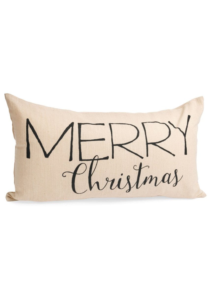 Merry Christmas Black/White Pillow - Pages & Parcels