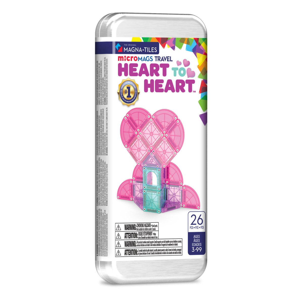 microMAGS Heart to Heart 26 Piece Travel Set | Magna Tiles - Pages & Parcels