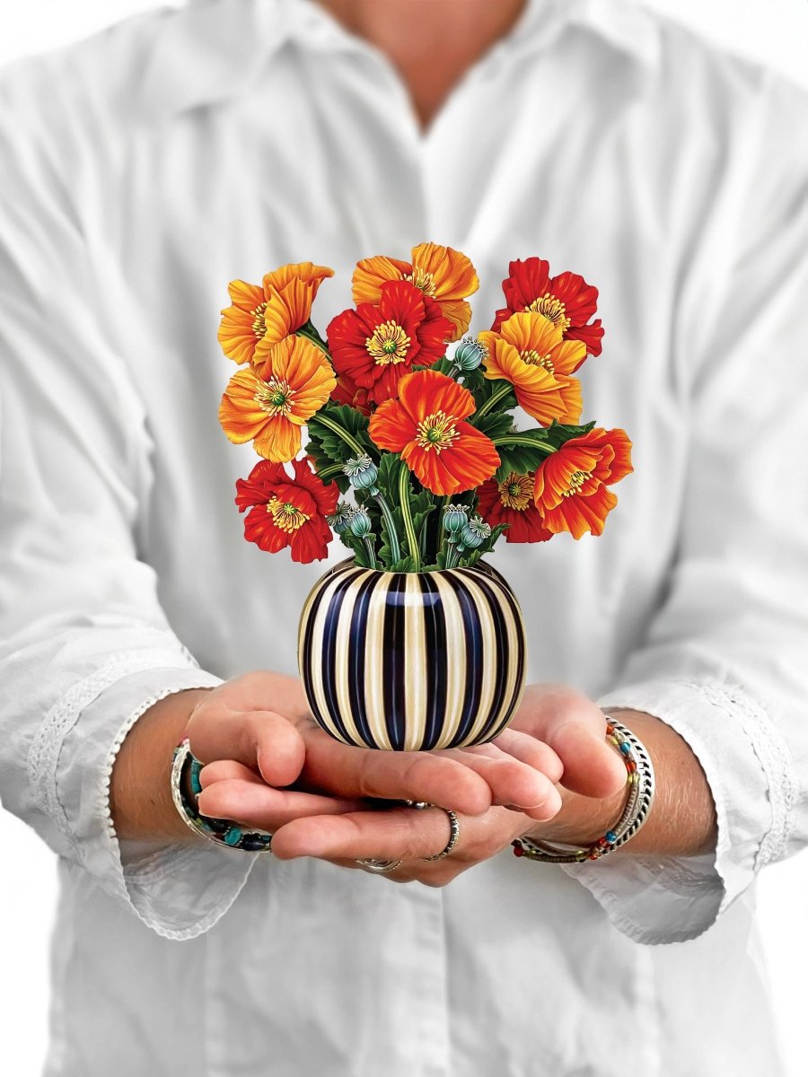 Mini French Poppies (10 Pop - up Greeting Cards) - Pages & Parcels