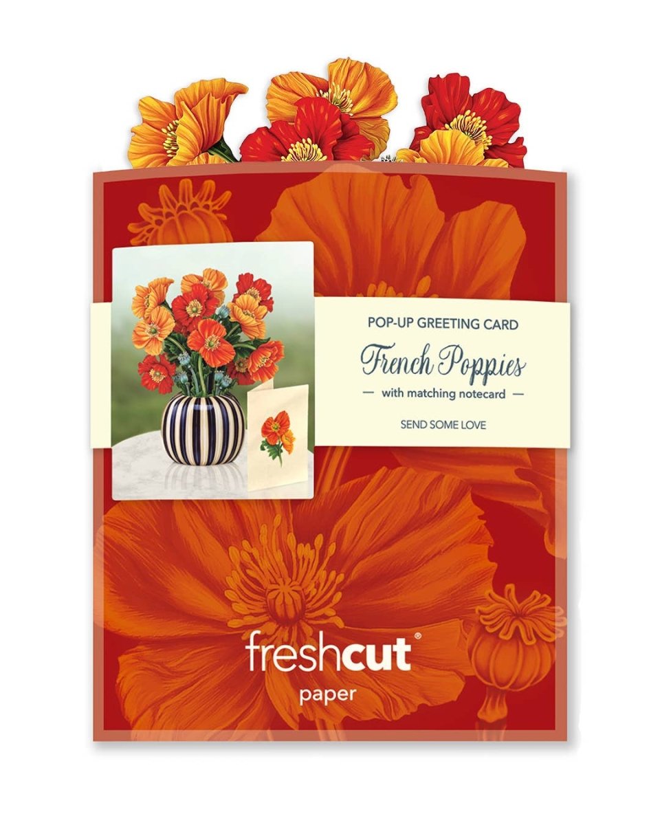 Mini French Poppies (10 Pop - up Greeting Cards) - Pages & Parcels