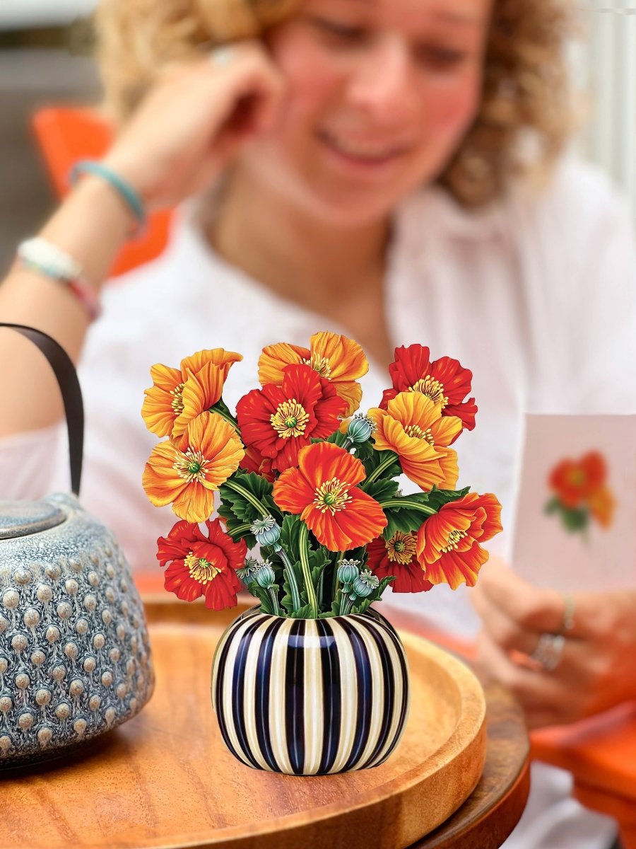 Mini French Poppies (10 Pop - up Greeting Cards) - Pages & Parcels