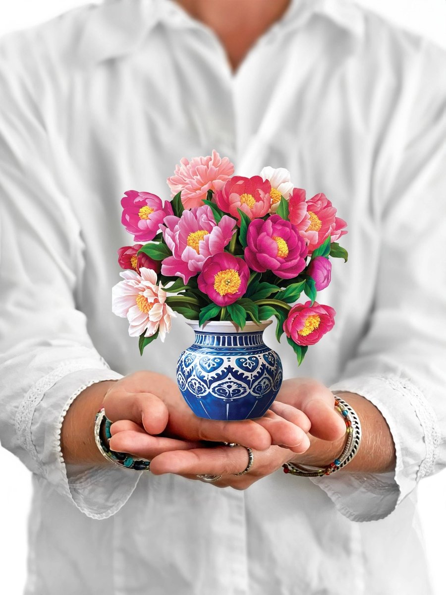 Mini Peony Paradise (10 Pop - up Greeting Cards) - Pages & Parcels