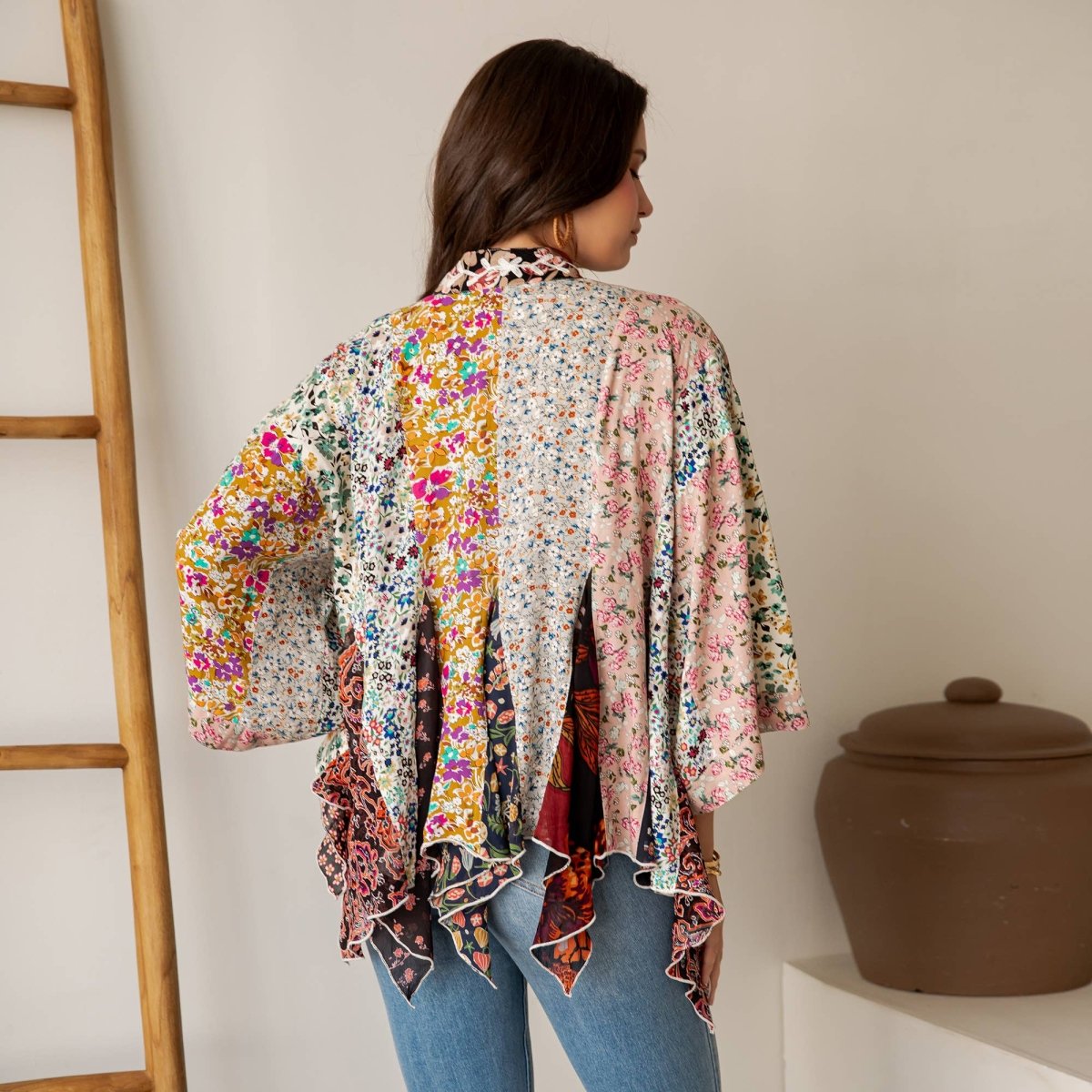 Mixed Floral Patchwork Kimono - Pages & Parcels