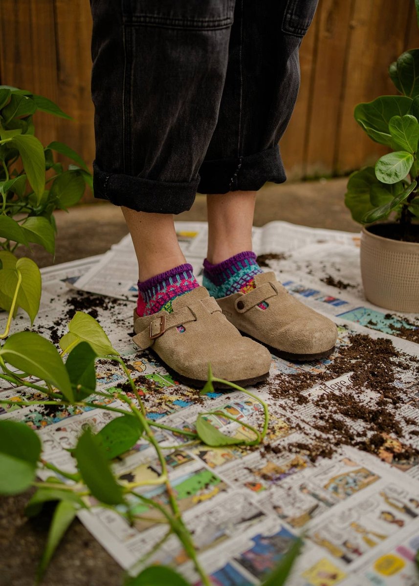 Morning Glory Ankle Socks | Sustainably Made No - Show Sock  - Pages & Parcels