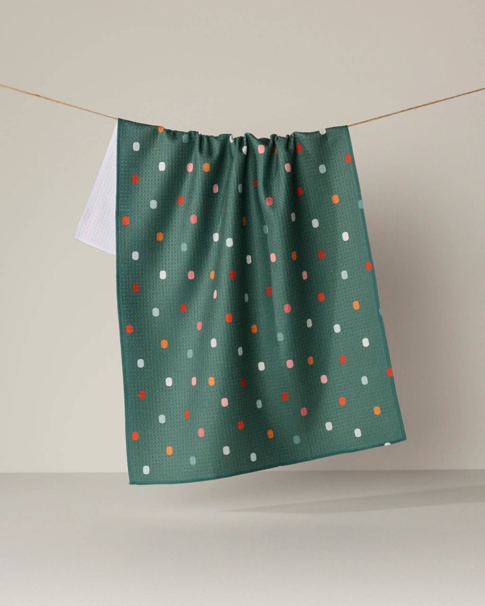 Moss Tile Shuffle Tea Towel - Pages & Parcels
