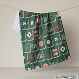 Moss Tile Toss Tea Towel - Pages & Parcels