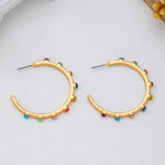 Multi-Color Gemstone Hoop Earrings - Pages & Parcels