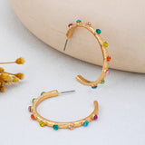Multi-Color Gemstone Hoop Earrings - Pages & Parcels