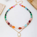 Multi-Color Stone & Crystal Pendant Necklace - Pages & Parcels
