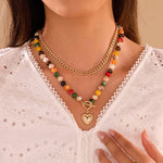 Multi Layer Resin Beaded Pendant Necklace - Pages & Parcels