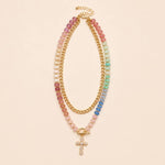 Multi Layer Resin Beaded Pendant Necklace - Pages & Parcels