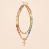Multi Layer Resin Beaded Pendant Necklace - Pages & Parcels