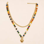 Multi Layer Resin Beaded Pendant Necklace - Pages & Parcels